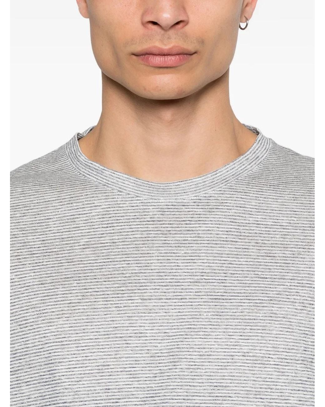 Brioni White Striped T-Shirt for men