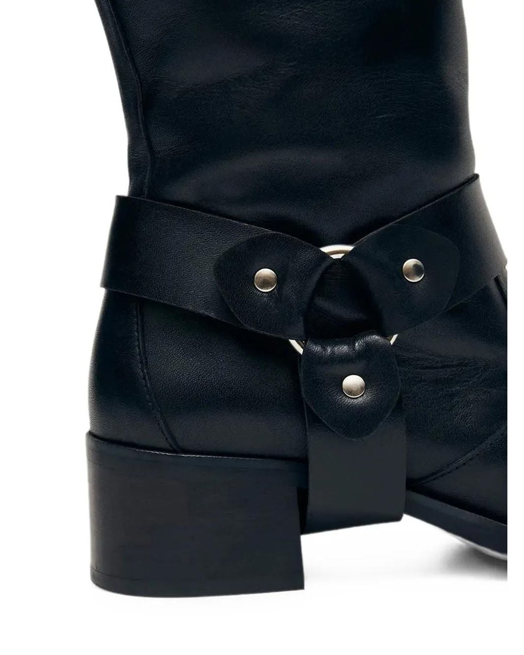 Alohas Blue Buckle-Detail Harness Boots