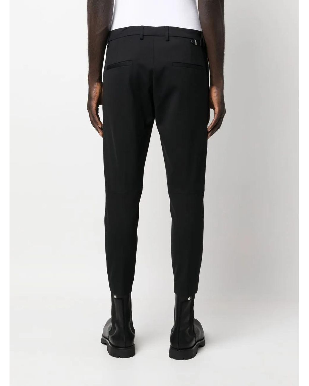 Low Brand Black Tapered Cropped Trousers for men