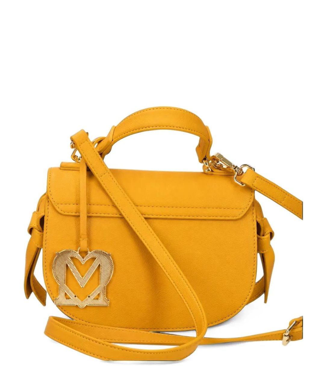 Love Moschino Yellow Logo-Plaque Knot-Detail Tote Bag