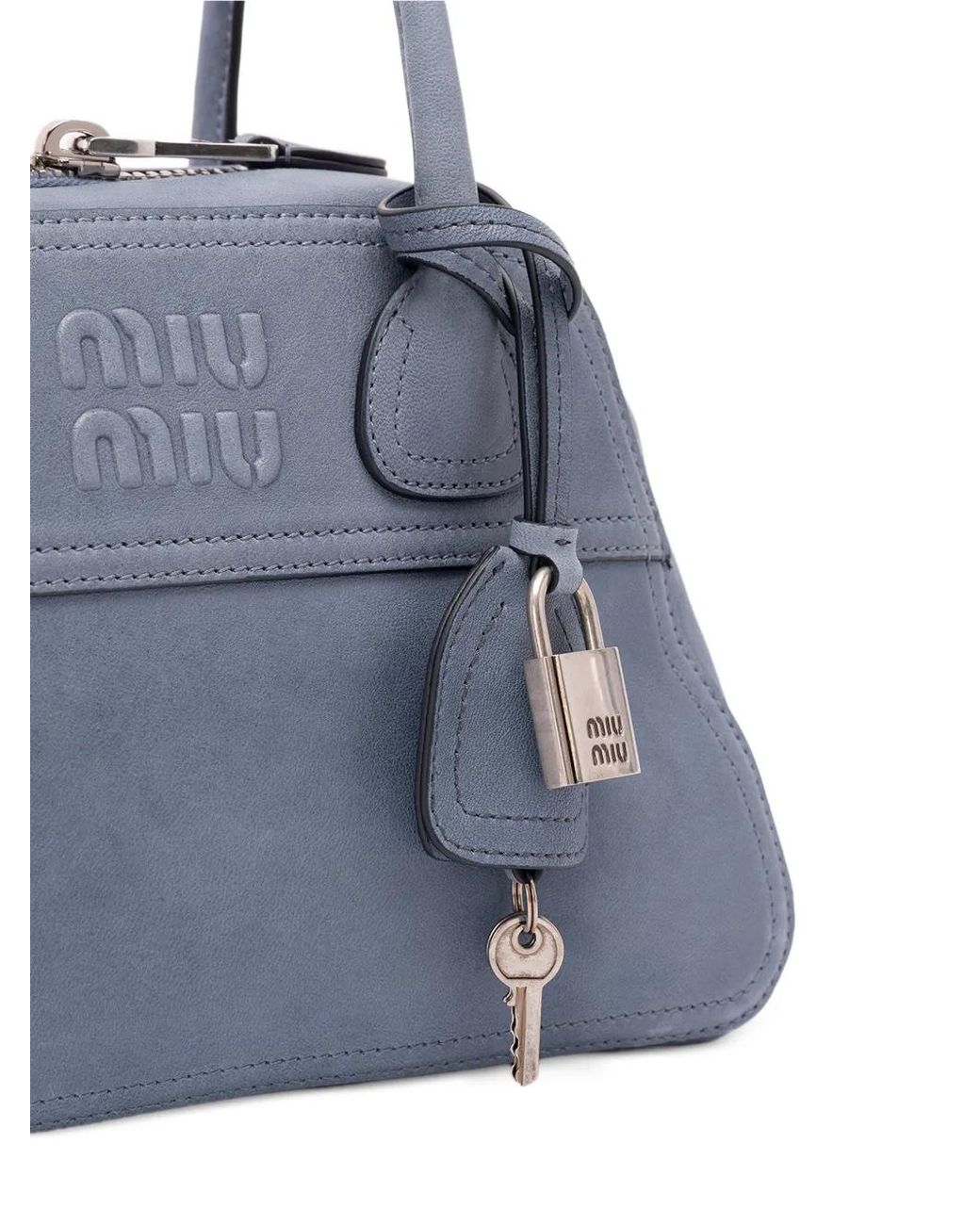 Miu Miu Blue Vivant Nappa Leather Bag