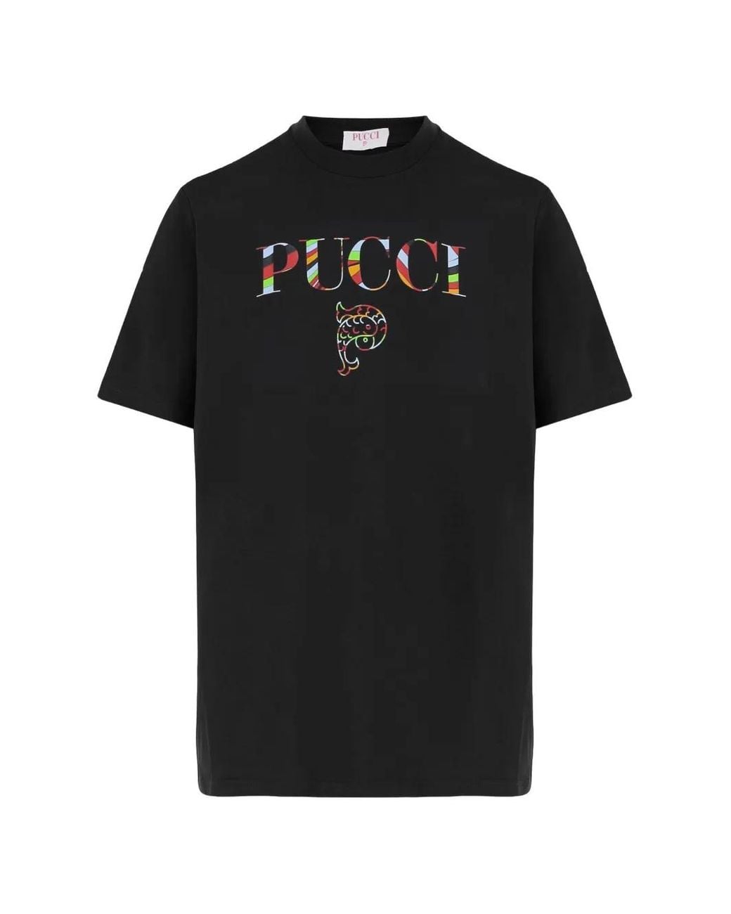 Emilio Pucci Black Logo-Print Cotton T-Shirt