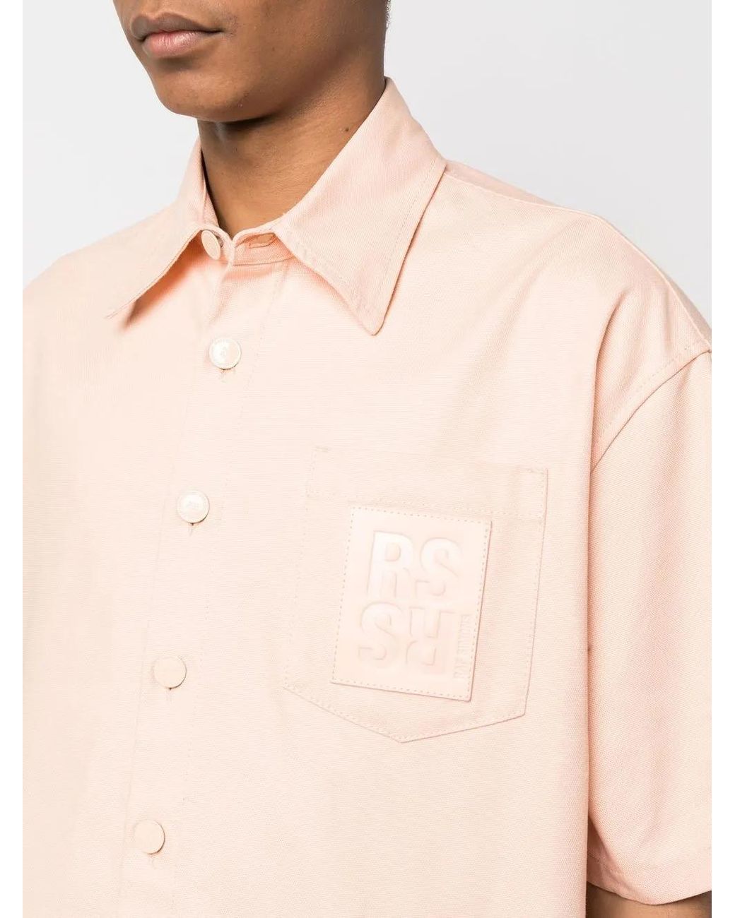 Chemise En Coton À Patch Logo Raf Simons pour homme en coloris Pink