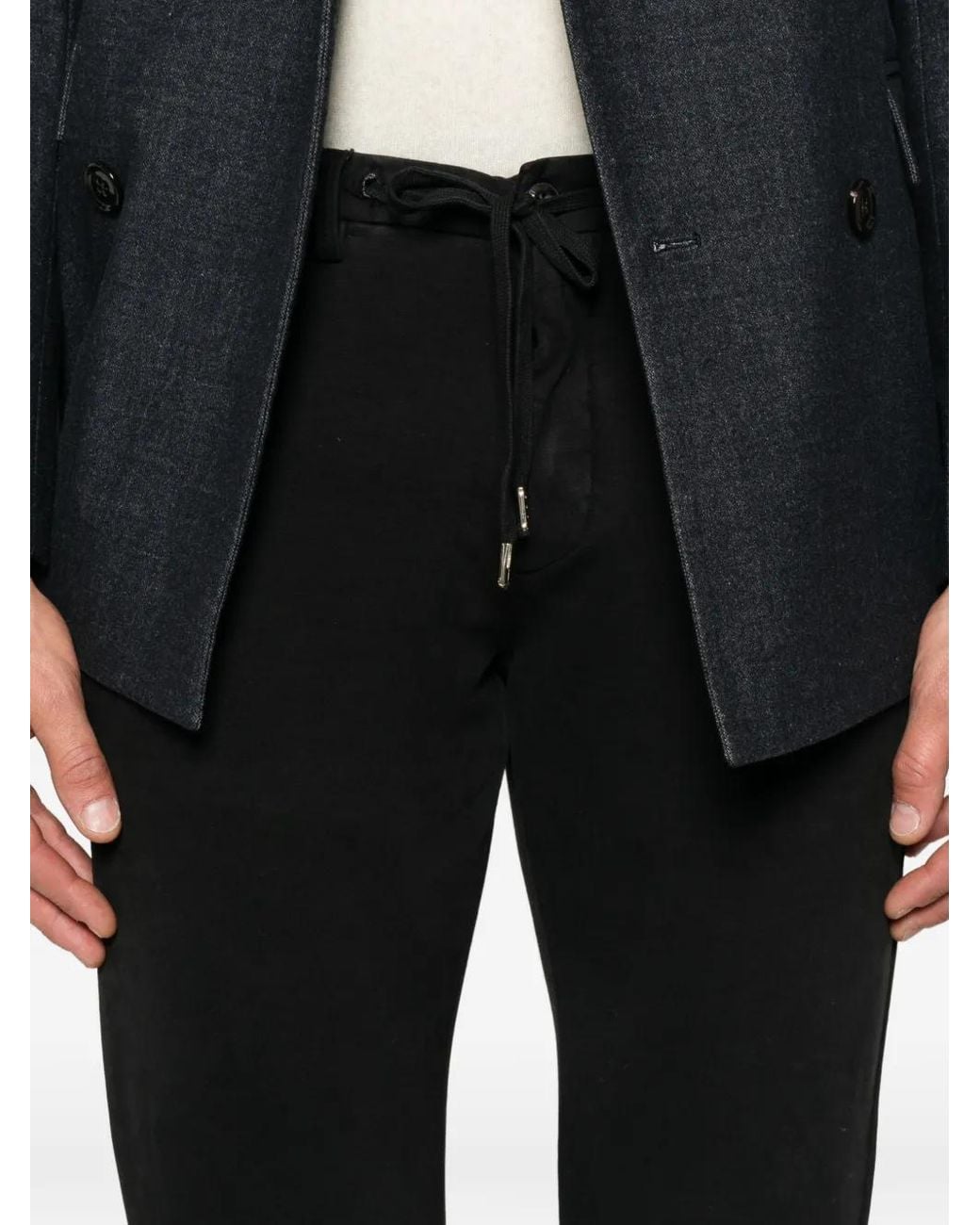 Briglia 1949 Black Bg41 Drawstring Trousers for men