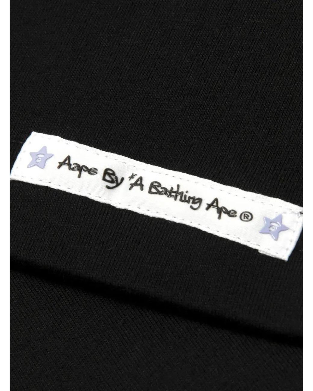 Aape By A Bathing Ape Black Moonface Graphic-Print T-Shirt