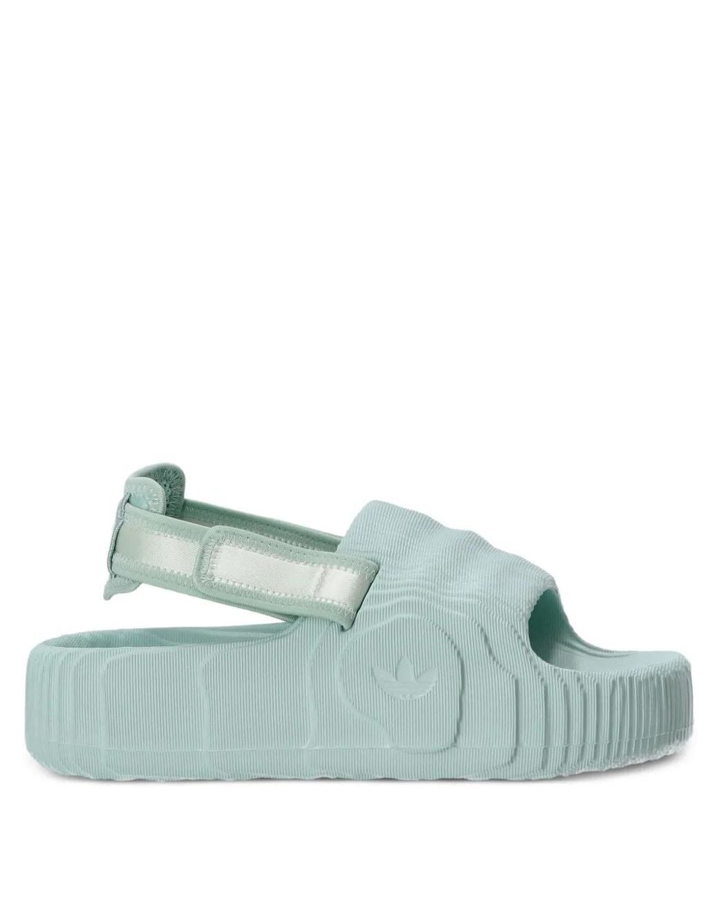 Adidas Green Adilette Textured Slingback Sandals