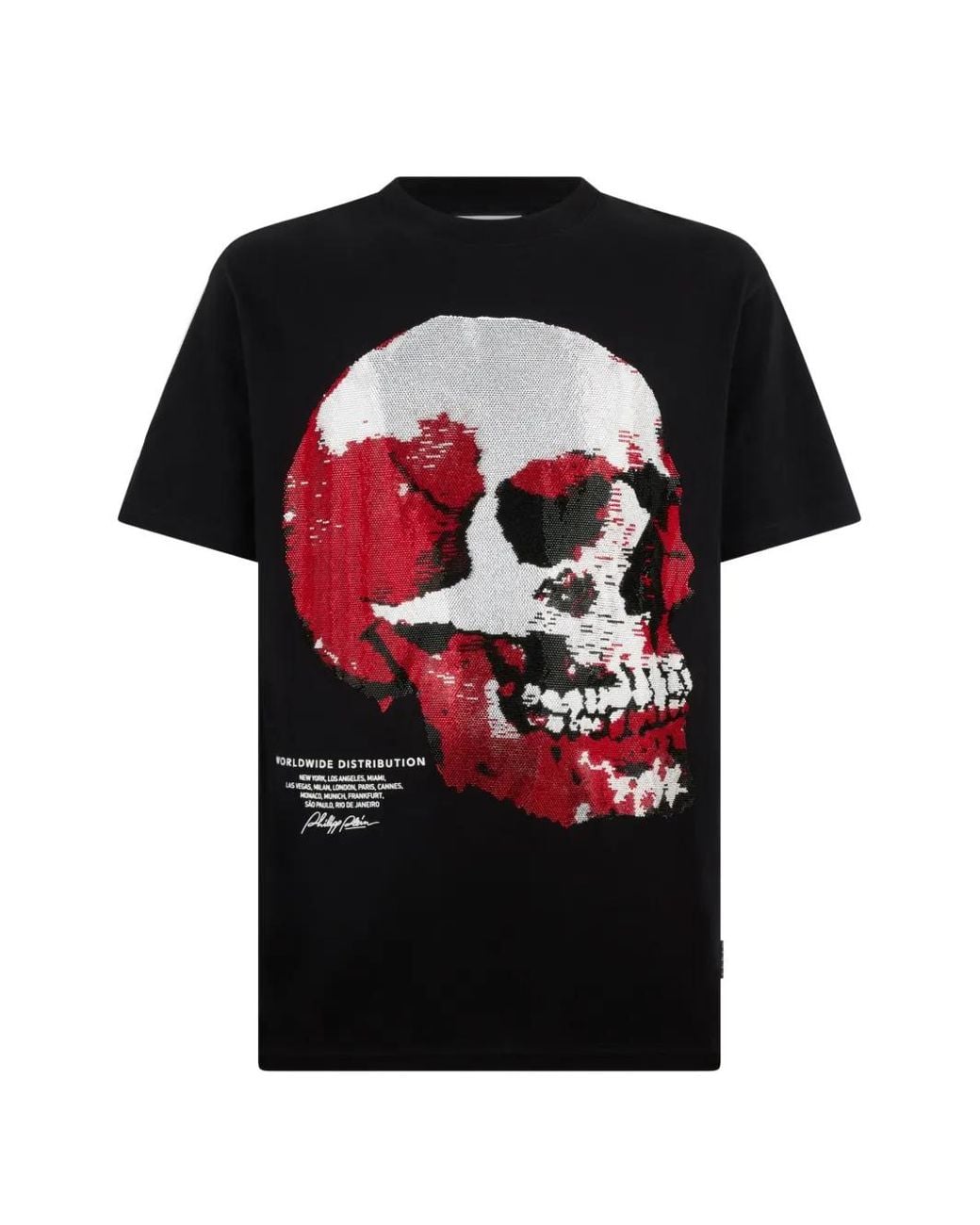 メンズ Philipp Plein ラインストーンスカル Tシャツ ブラック | Lyst