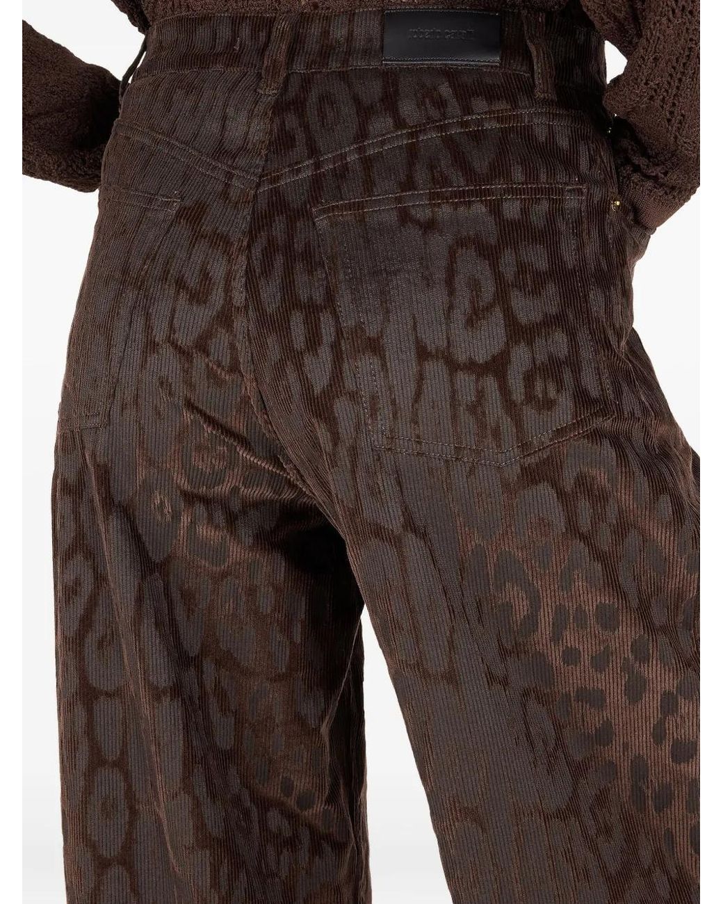 Roberto Cavalli Brown Jaguear-Print Corduroy Trousers