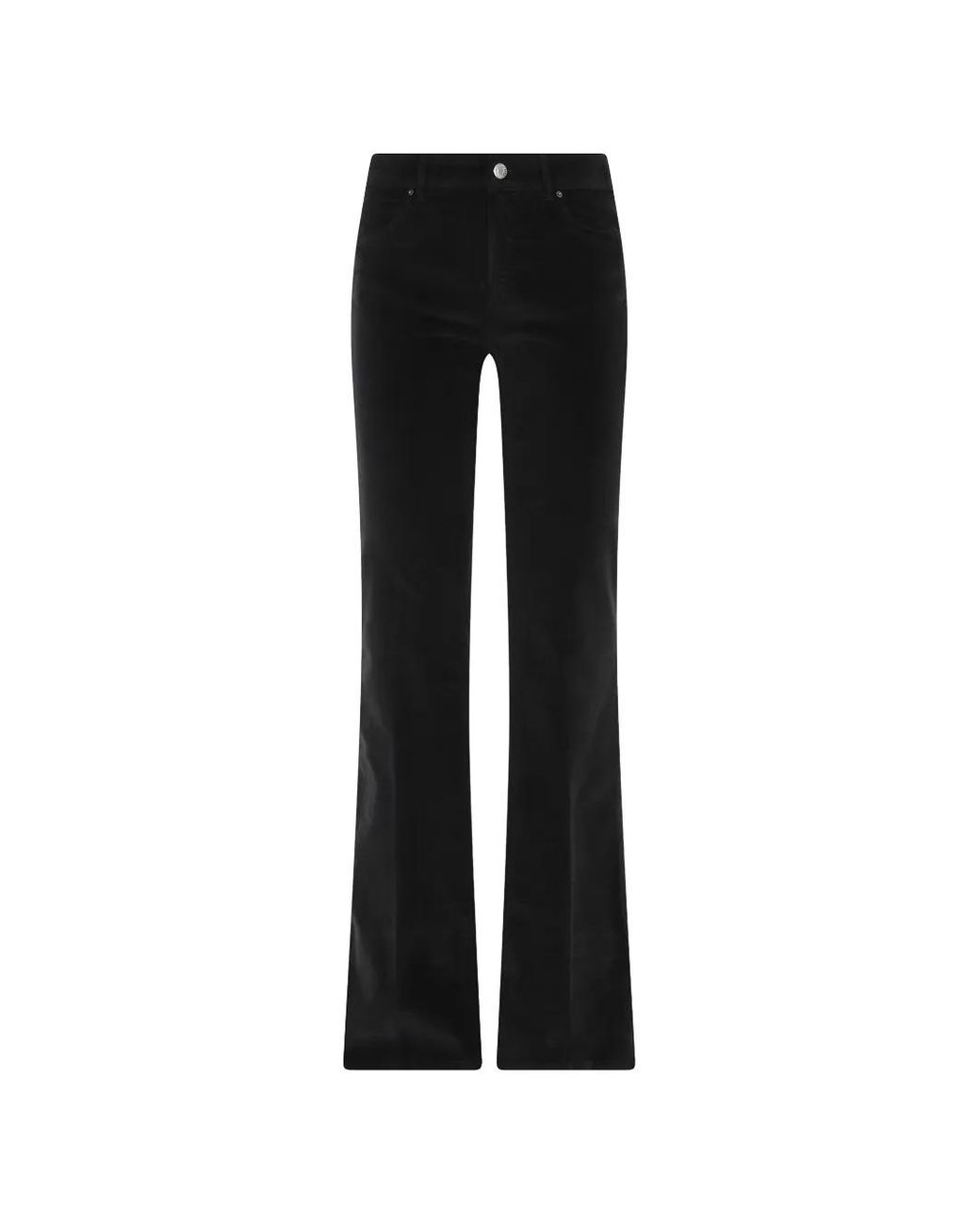 CIGALA'S Black Velvet Straight-Leg Trousers