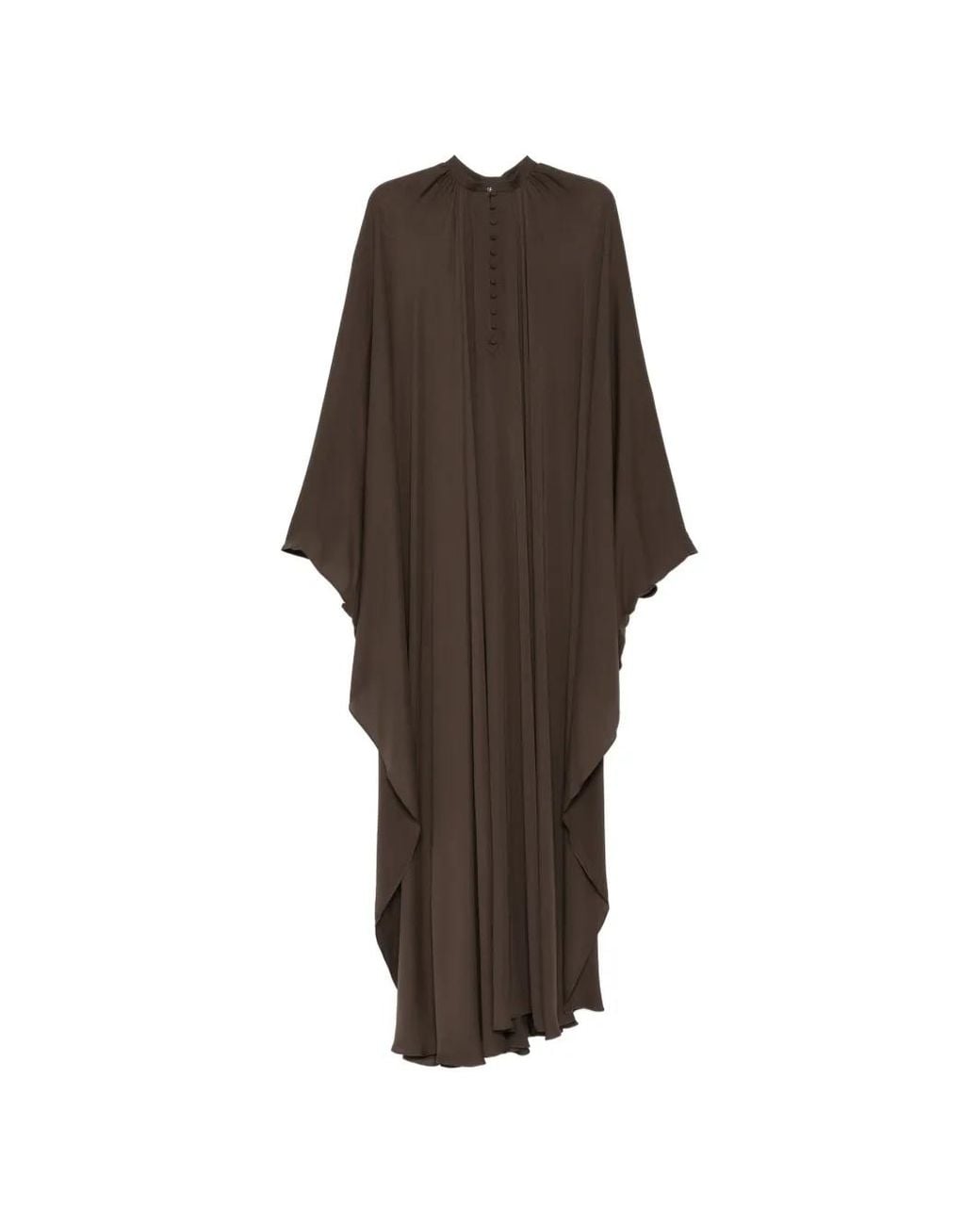 Tom Ford Brown Gathered Maxi Silk Dress