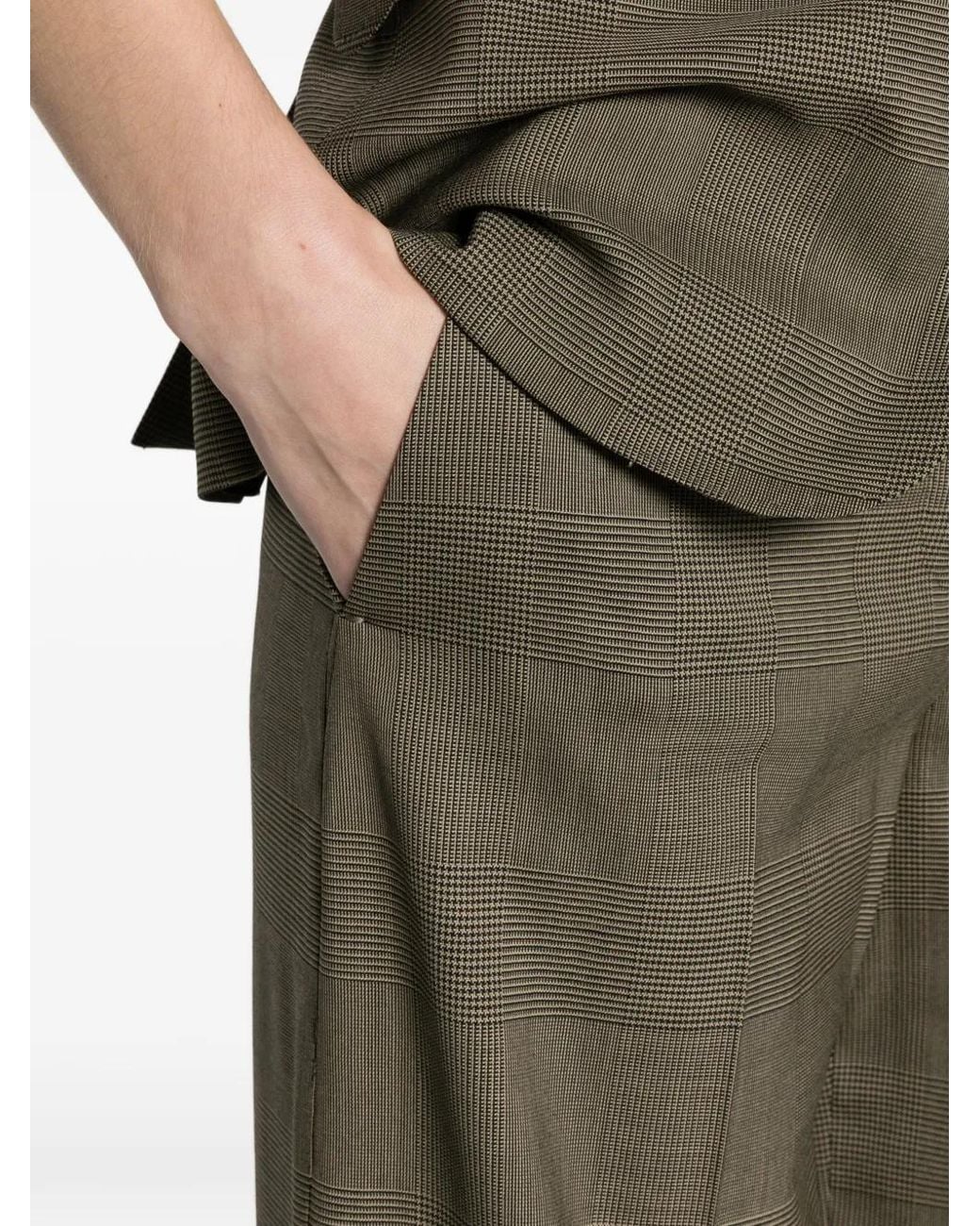 Max Mara Gray Glen Plaid Wool Trousers
