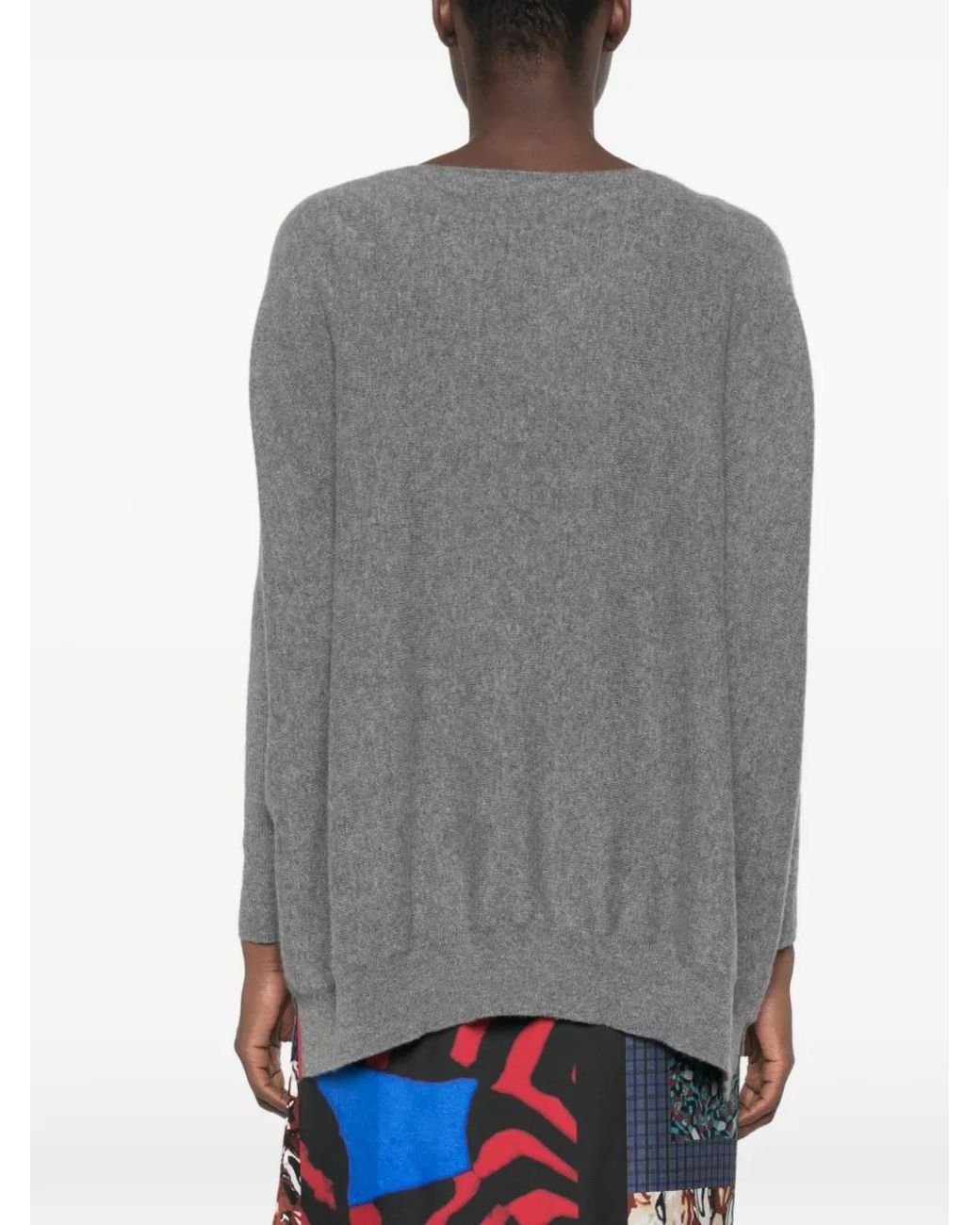 Kujten Gray Side-Slit Sweater