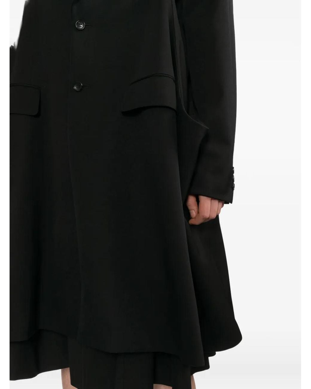 Comme des Garçons Black Single-Breasted Wool Coat for men