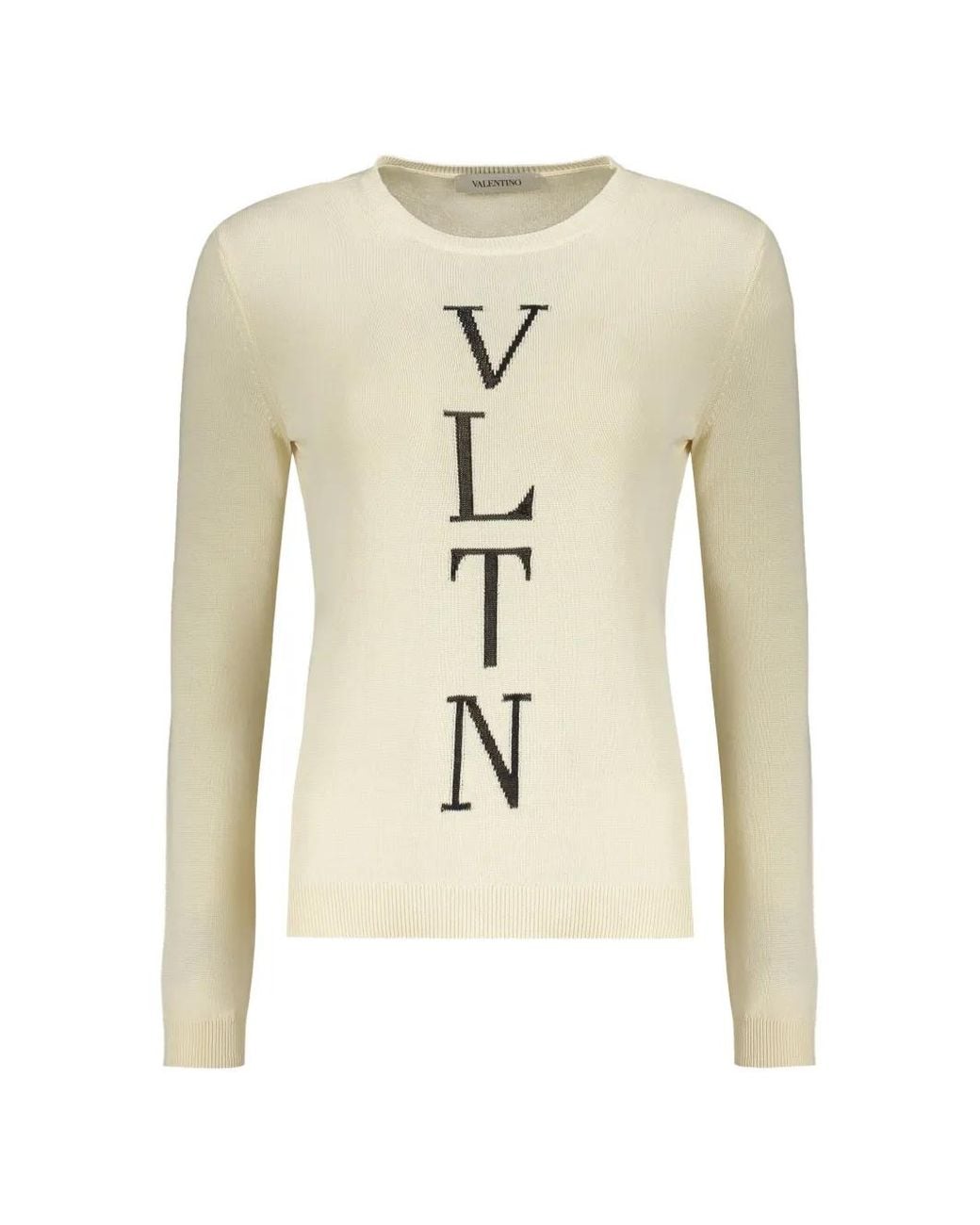 Valentino Garavani White Long-Sleeves Cotton Sweater