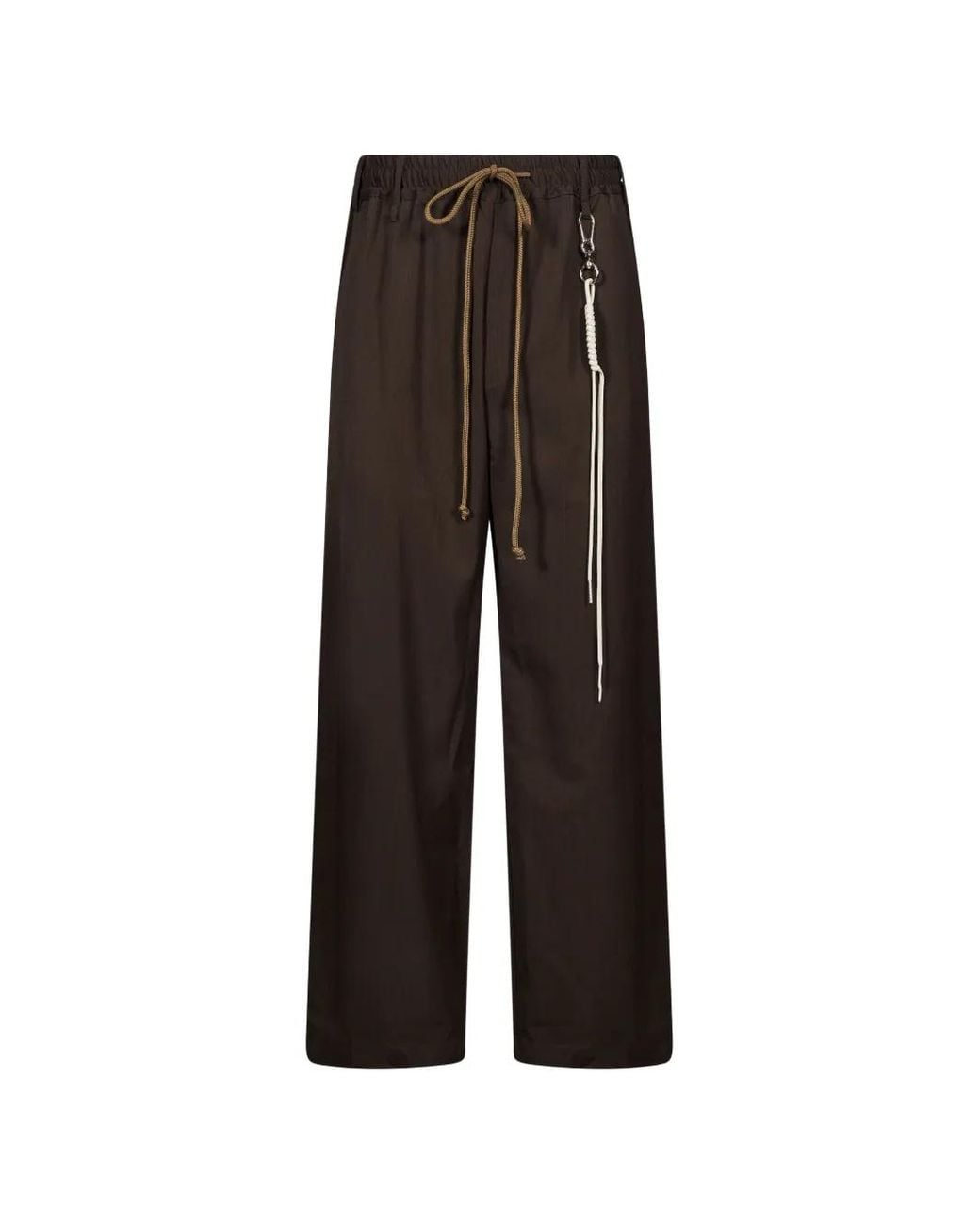 Song For The Mute Brown Loose Pin Stitch Trousers for men