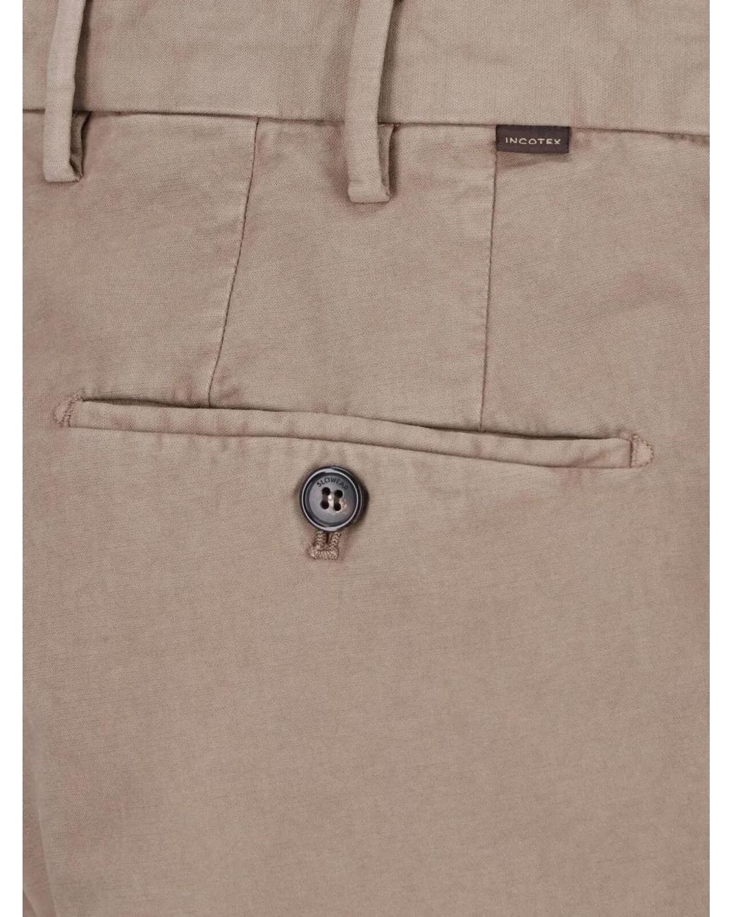 Incotex Gray Pleated Straight-Leg Trousers for men