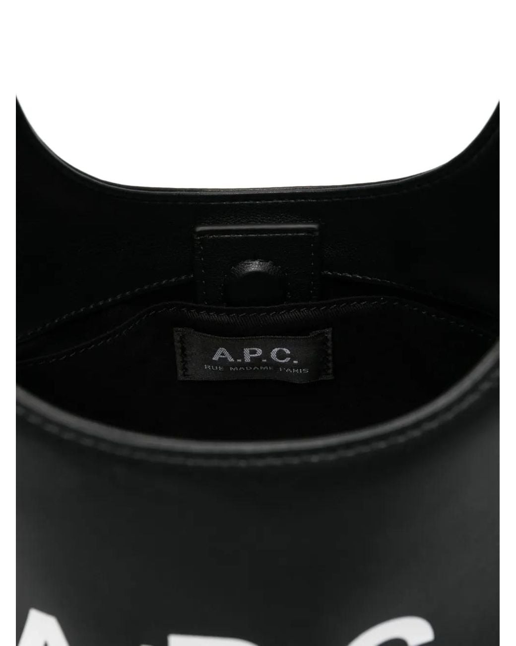 A.P.C. Black Logo-Print Tote Bag