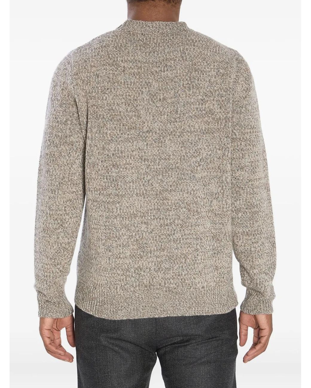 Barena Gray Speckled Crew-Neck Wool Sweater for men
