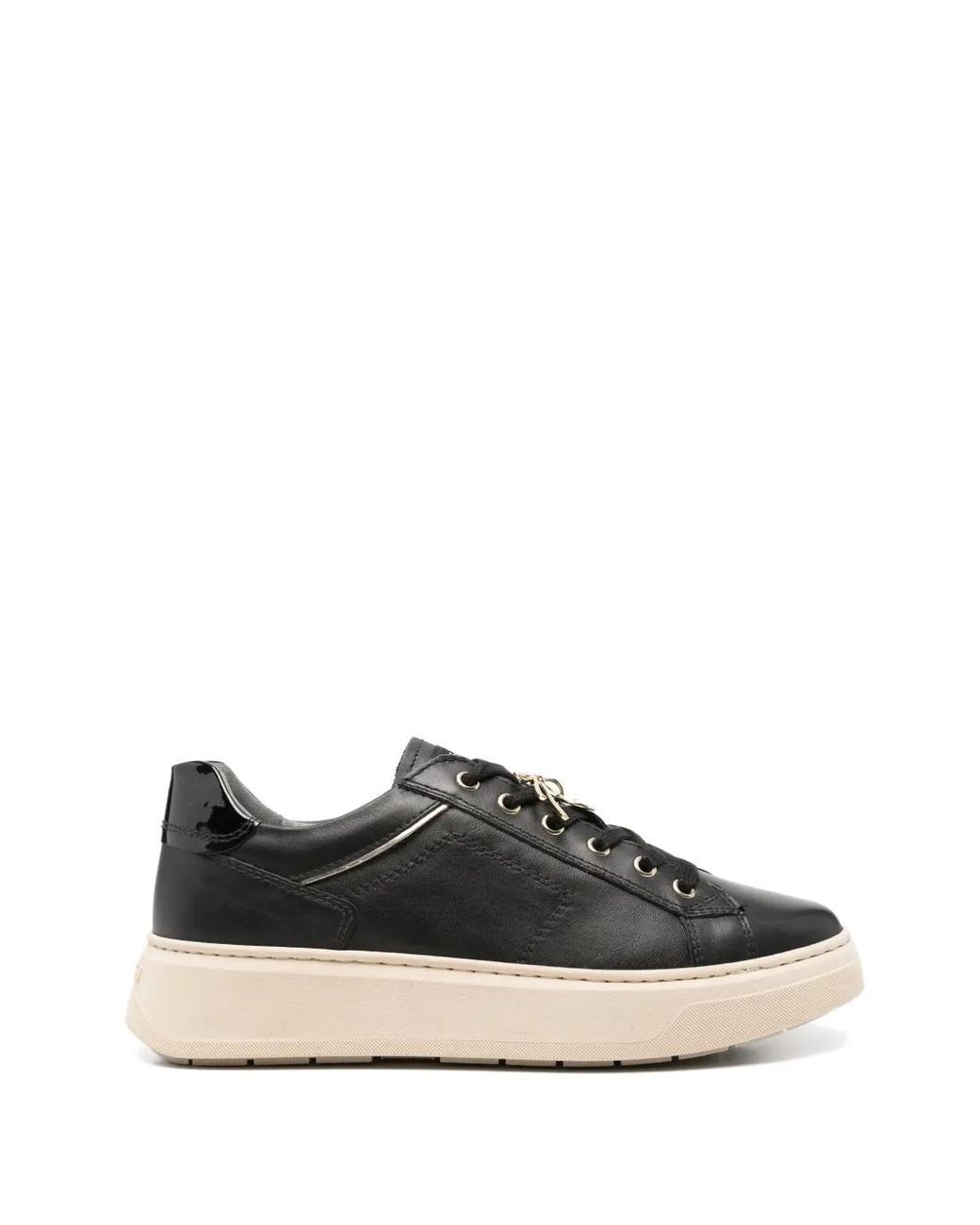 Nero Giardini White Logo-Charm Leather Sneakers