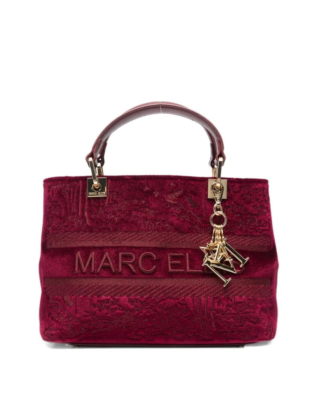 Marc Ellis Wendi Logo-Embroidered Velvet Tote Bag