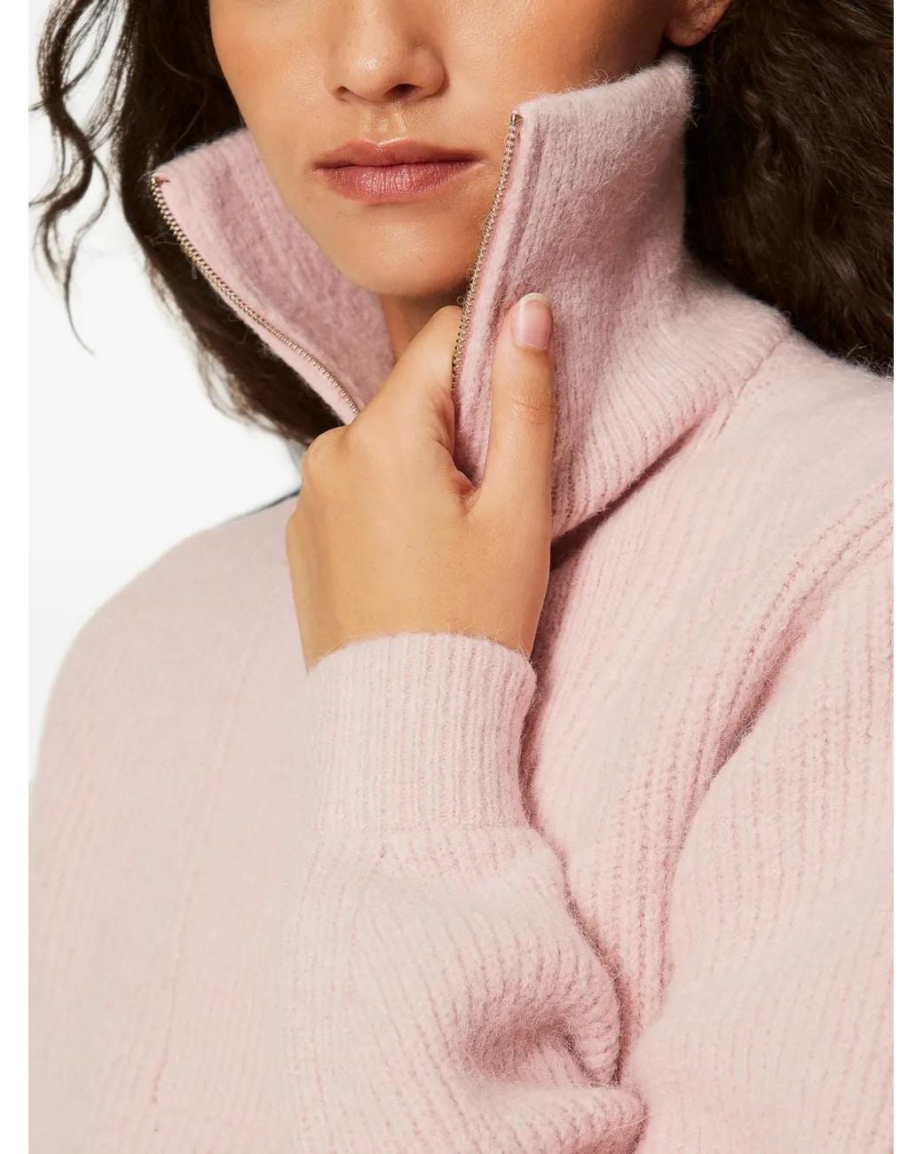 Twinset Pink Zipped Turtleneck Jumper