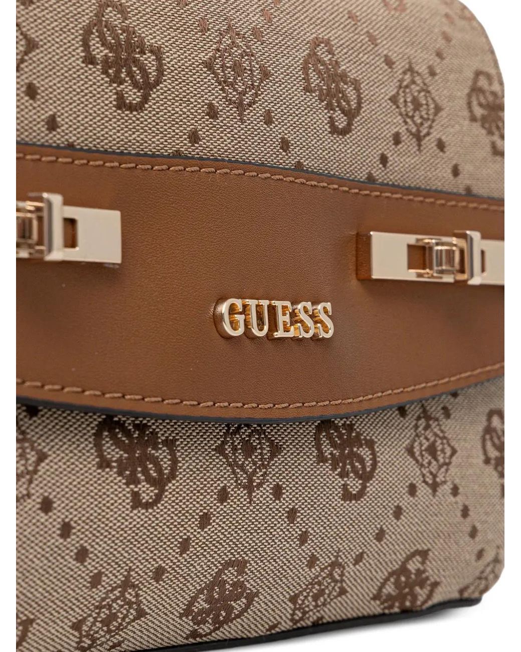 Guess Brown Melinda Pattern Chain Tote Bag