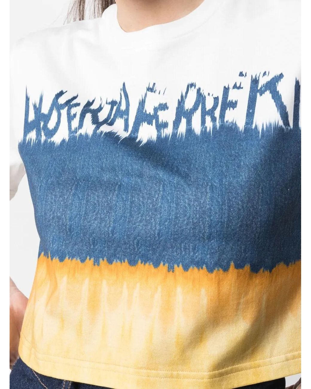Alberta Ferretti Blue Tie-Dye Print Cotton T-Shirt