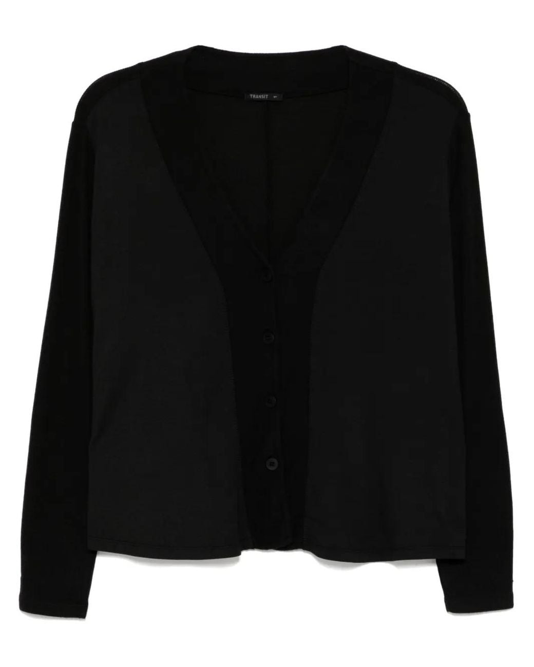 Transit Black Panelled Cardigan