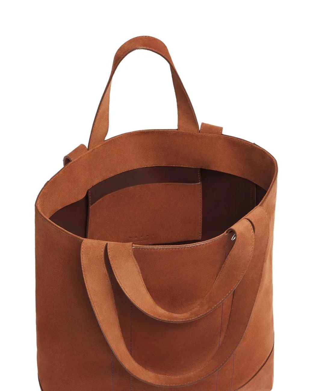 Marni Brown Rivet-Embellished Suede Tote Bag for men