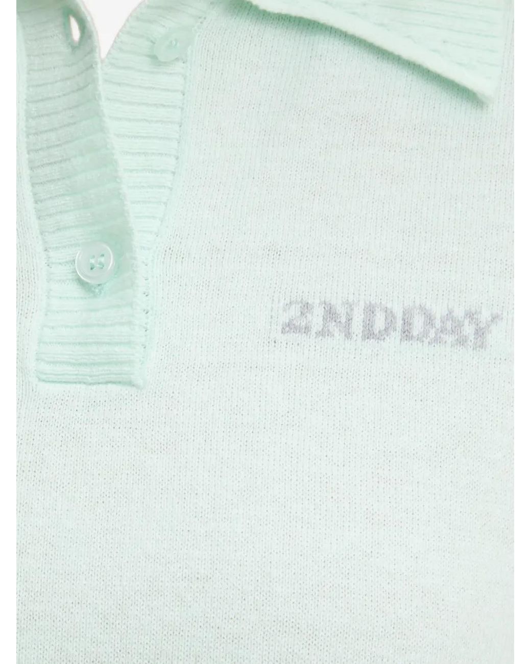 Day Birger et Mikkelsen Blue Buttoned Logo Polo Top