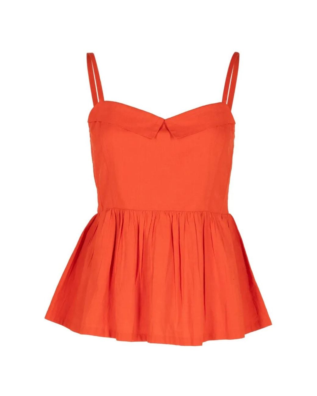 The Great Red Verse Peplum Top