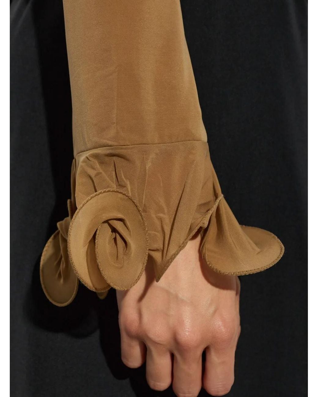 Moschino Brown Top With Decoratively Finished Sleeves