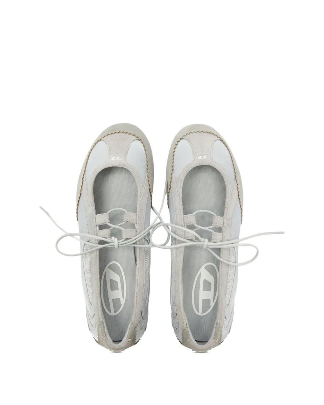 DIESEL White D-Mile Ballet Flats