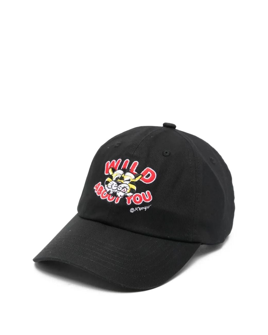 KENZO Black Tiger-Embroidery Cap