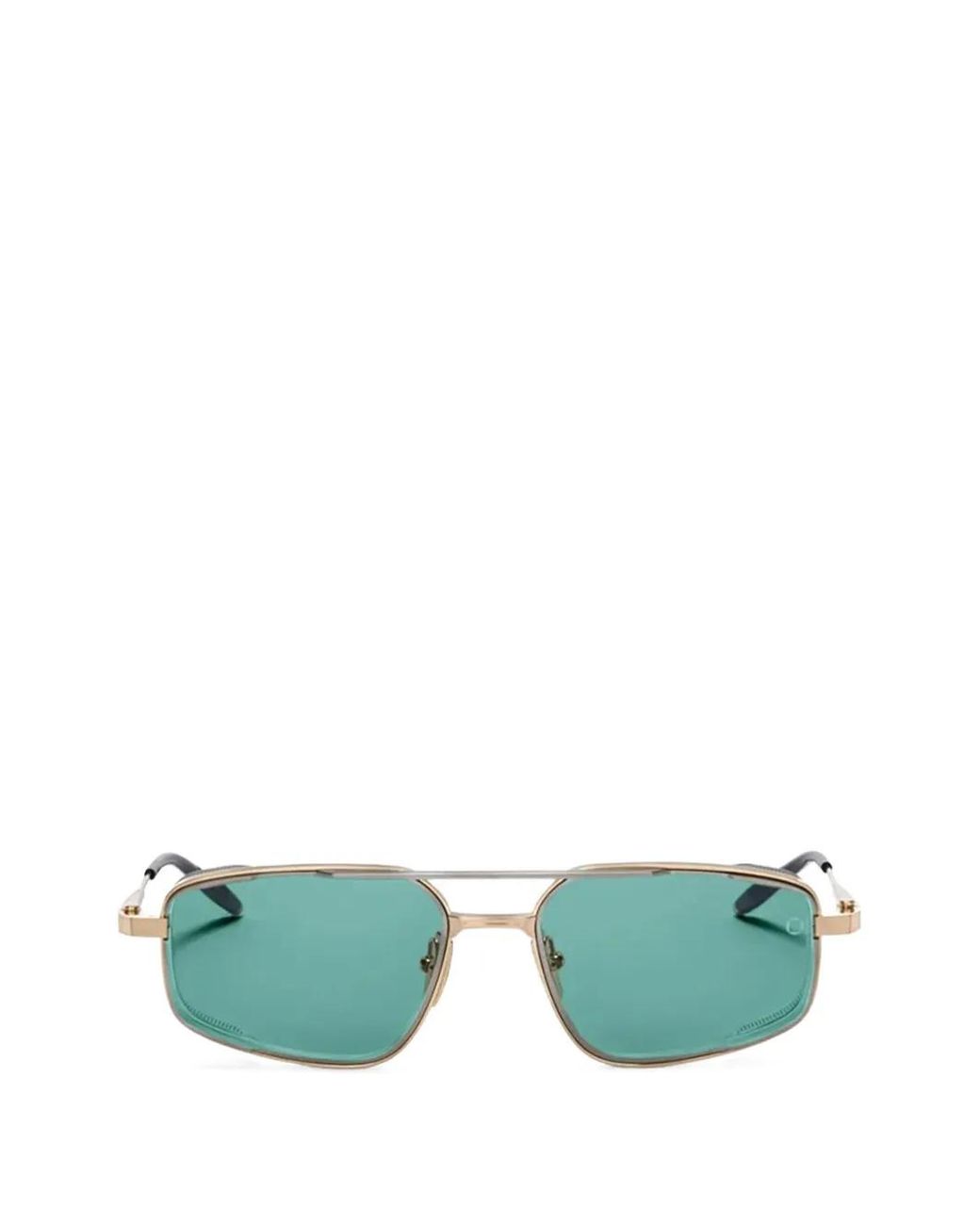 Akoni Green Atlantis Rectangle-Frame Sunglasses