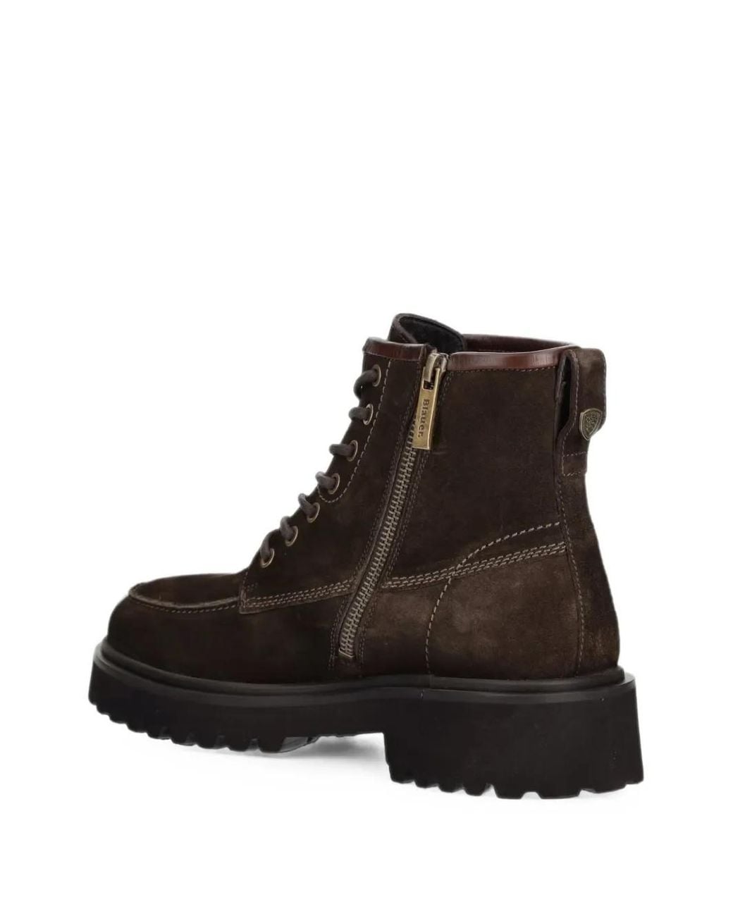 Blauer Brown Bottes En Daim À Lacets for men