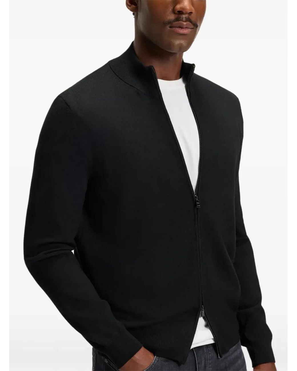 Boss Blue Knitted Cardigan for men