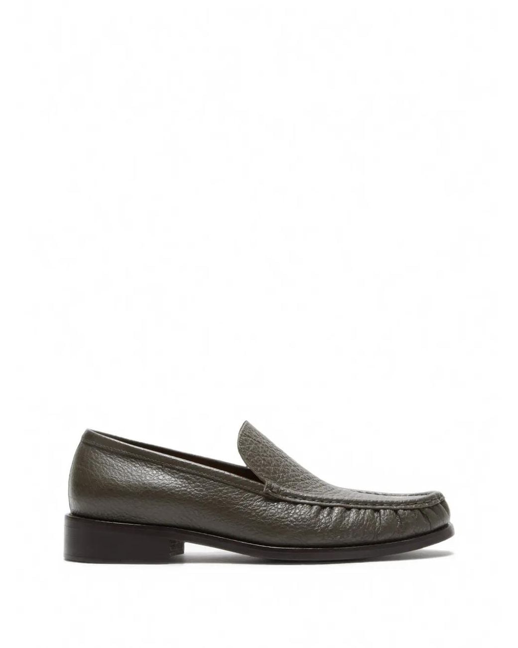 Acne Gray Leather Loafers for men