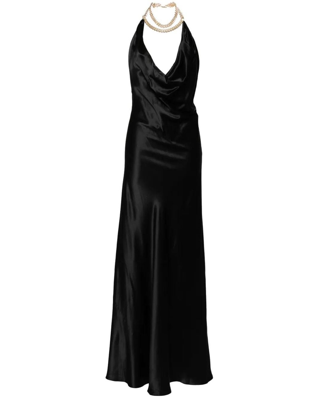Michelle Mason Black Halterneck Gown