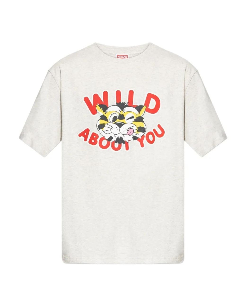 KENZO White Wild Tiger Print T-Shirt for men
