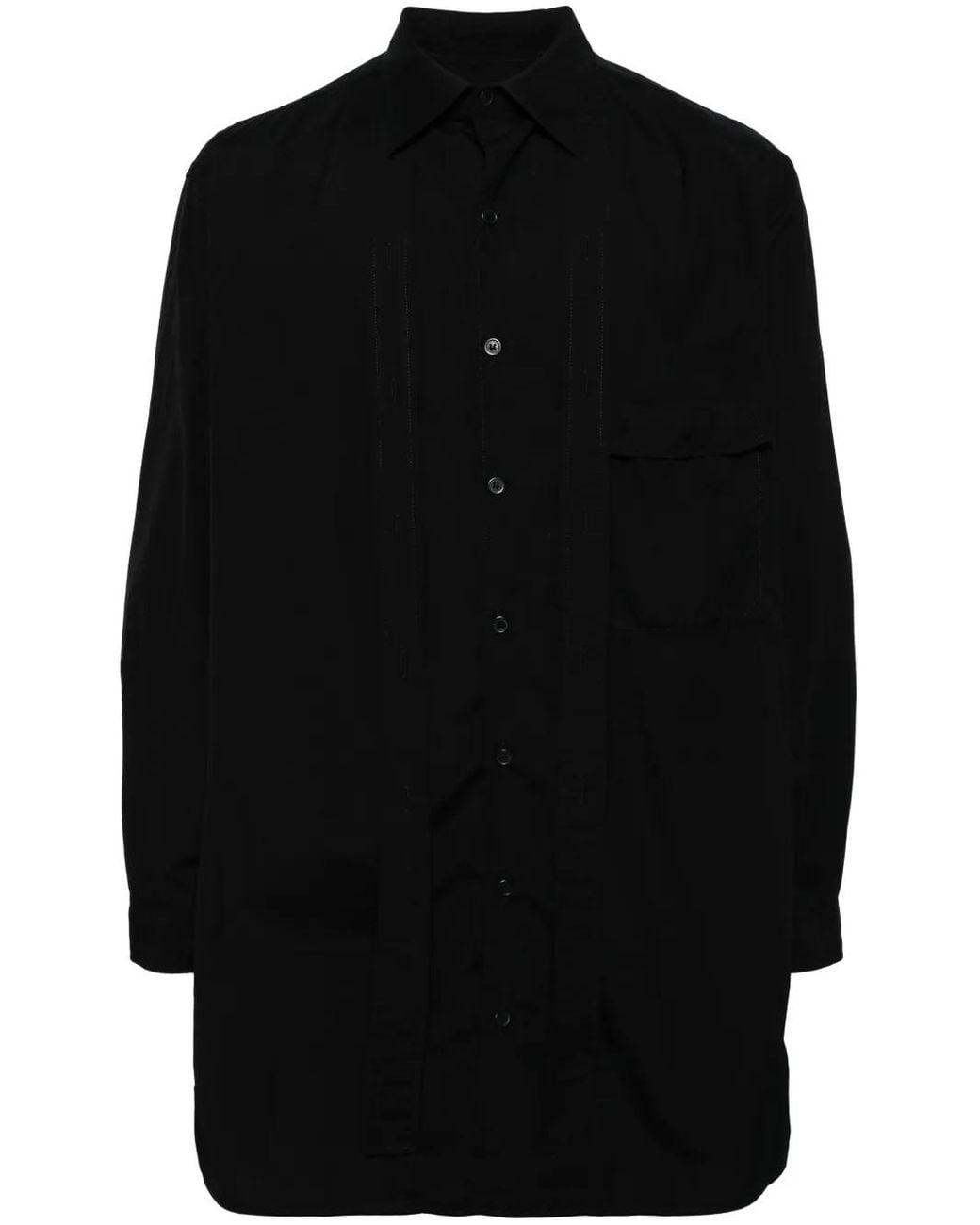 Yohji Yamamoto Black Classic-Collar Cotton Shirt for men