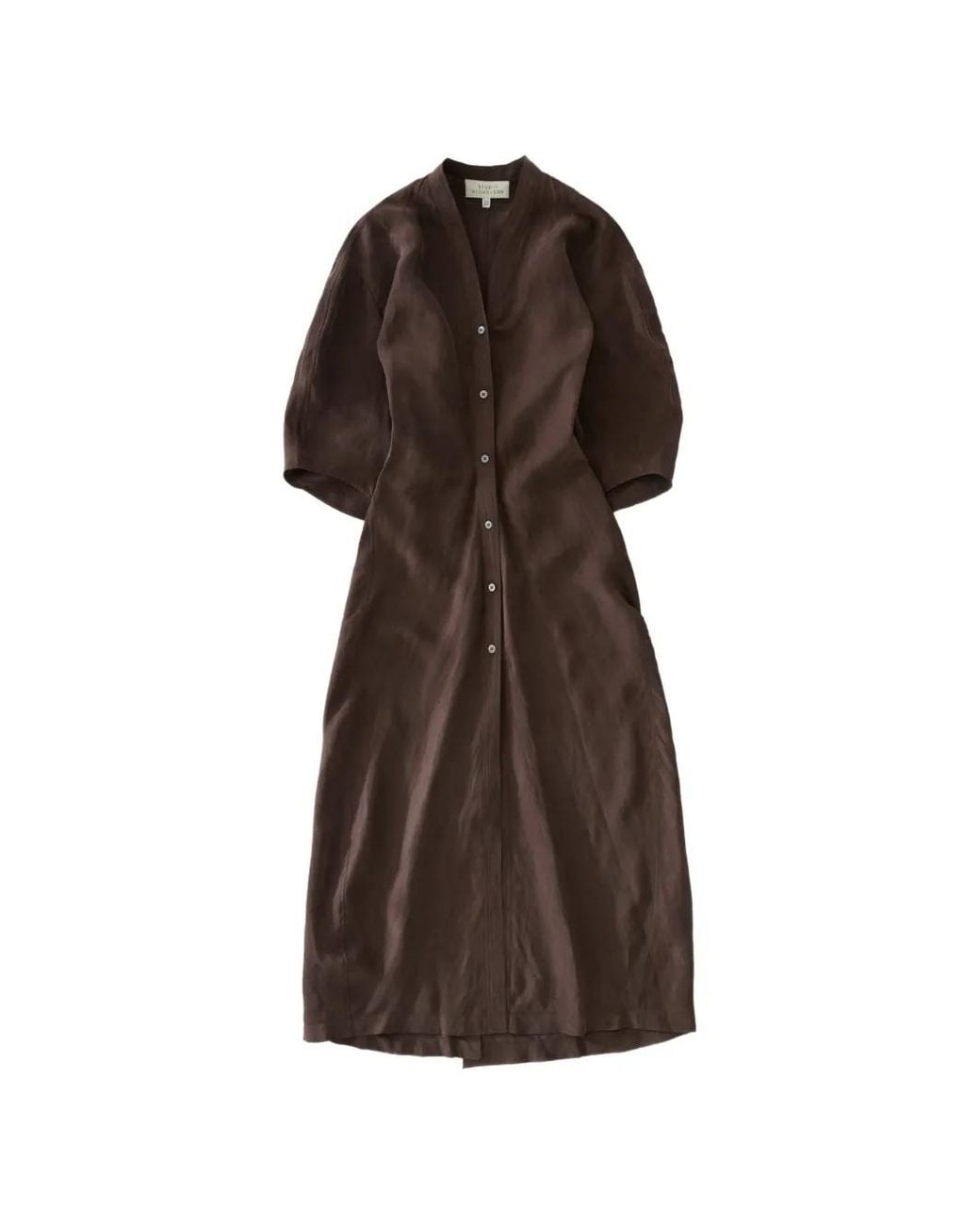 Studio Nicholson Brown Midi Yosha Banana-Curve Dress