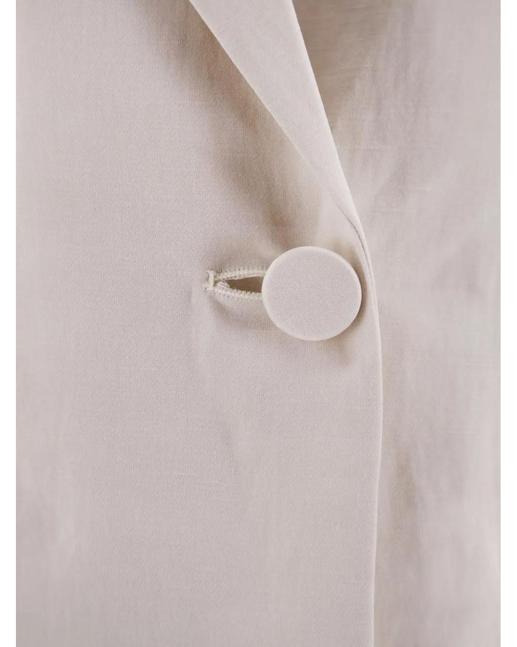 Alysi White Double-Breasted Peak-Lapel Blazer