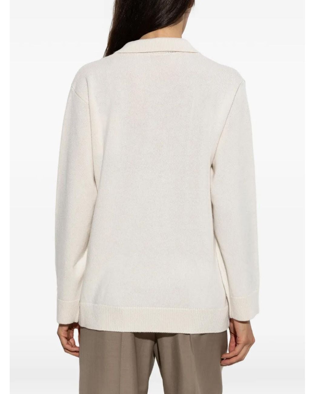 Valentino Garavani White V-Neck Sweater