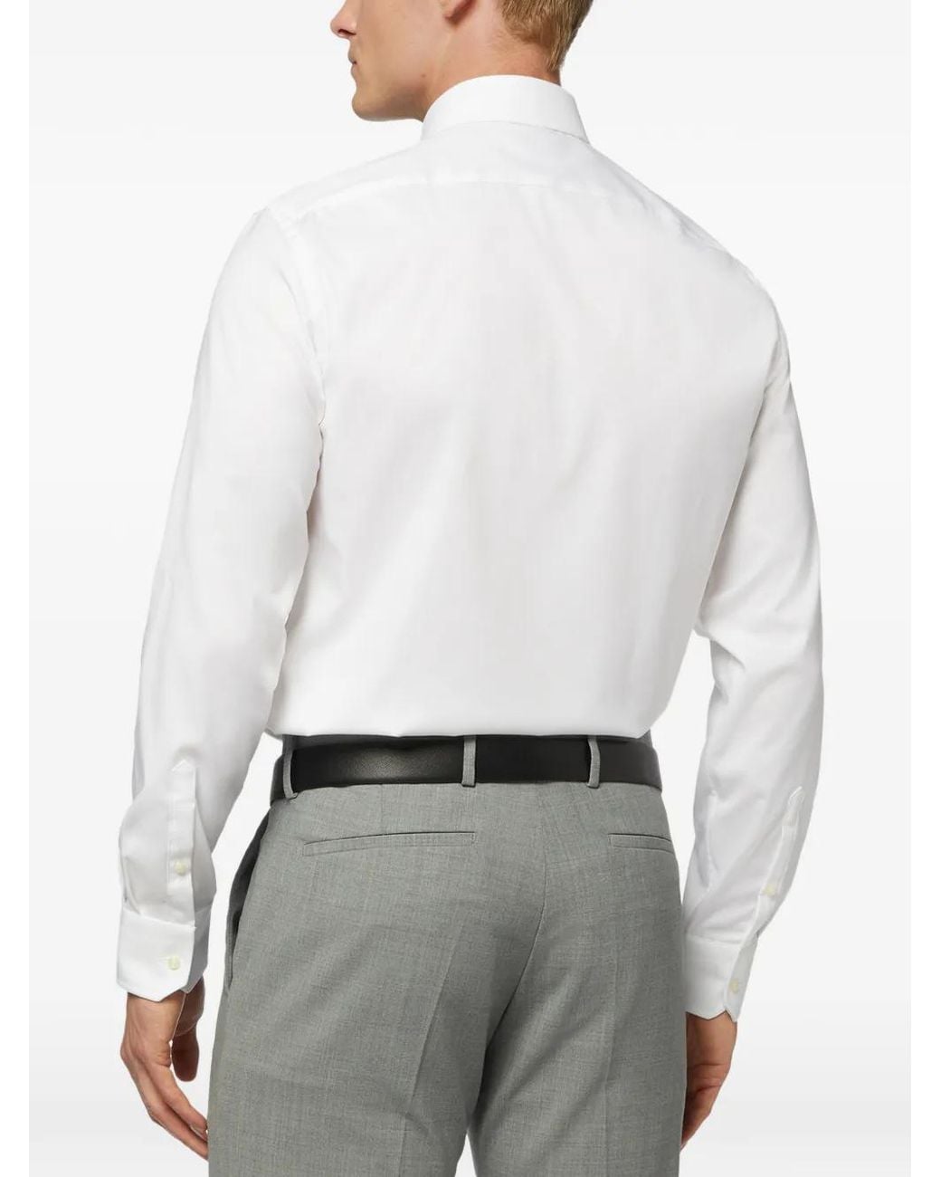 Boggi White Point-Collar Shirt for men