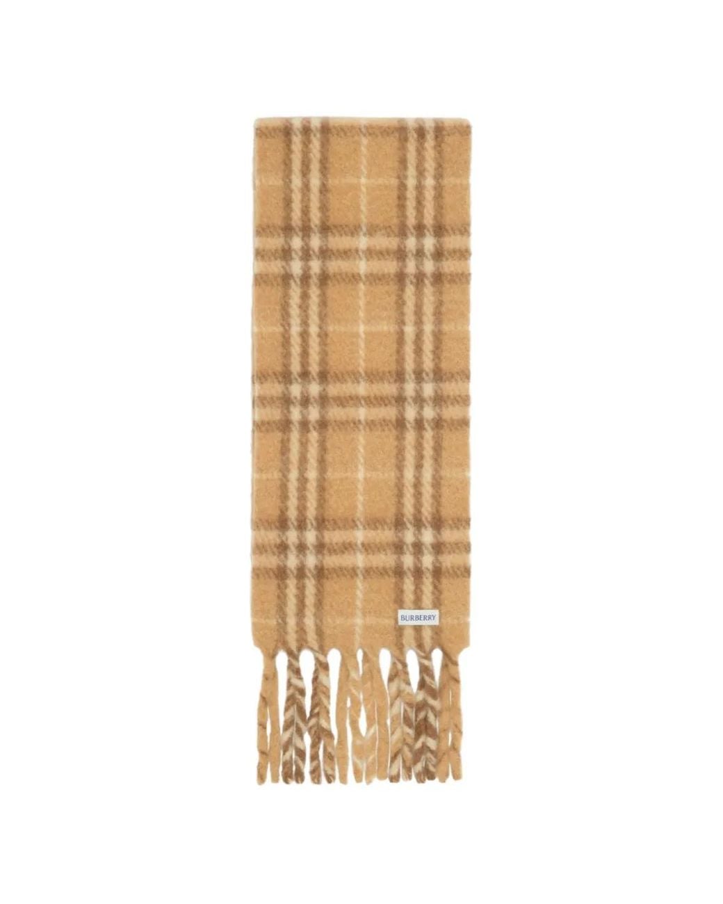 Burberry Metallic Narrow Check Alpaca-Wool-Blend Scarf