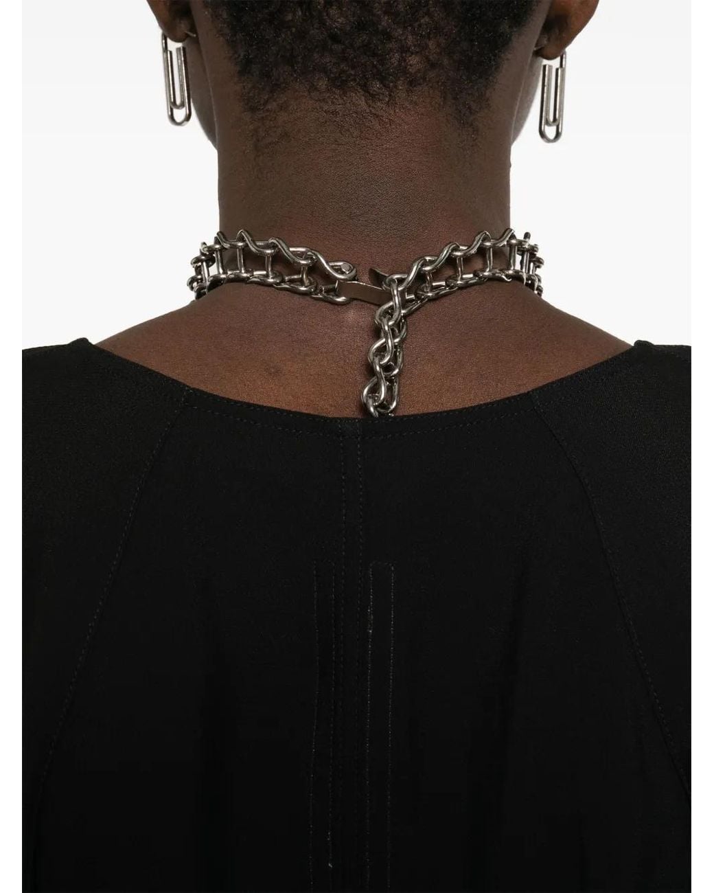 Rick Owens Black V-Neck Drop-Shoulder Blouse