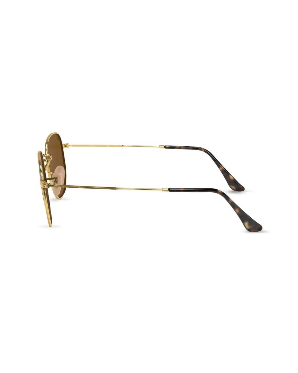 Ray-Ban Brown Hexagonal Flat Sunglasses