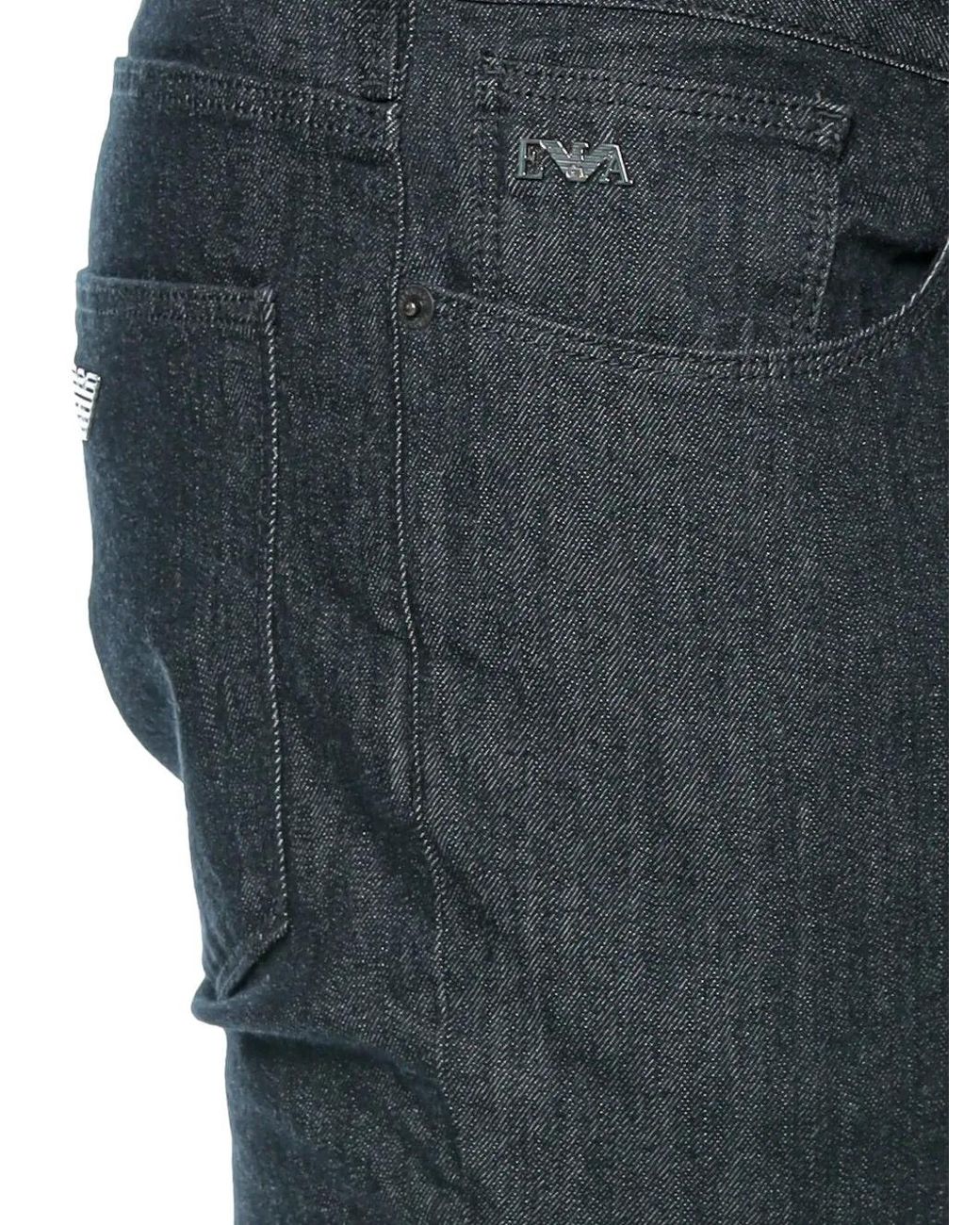 Emporio Armani Blue Five-Pocket Slim-Cut Jeans for men
