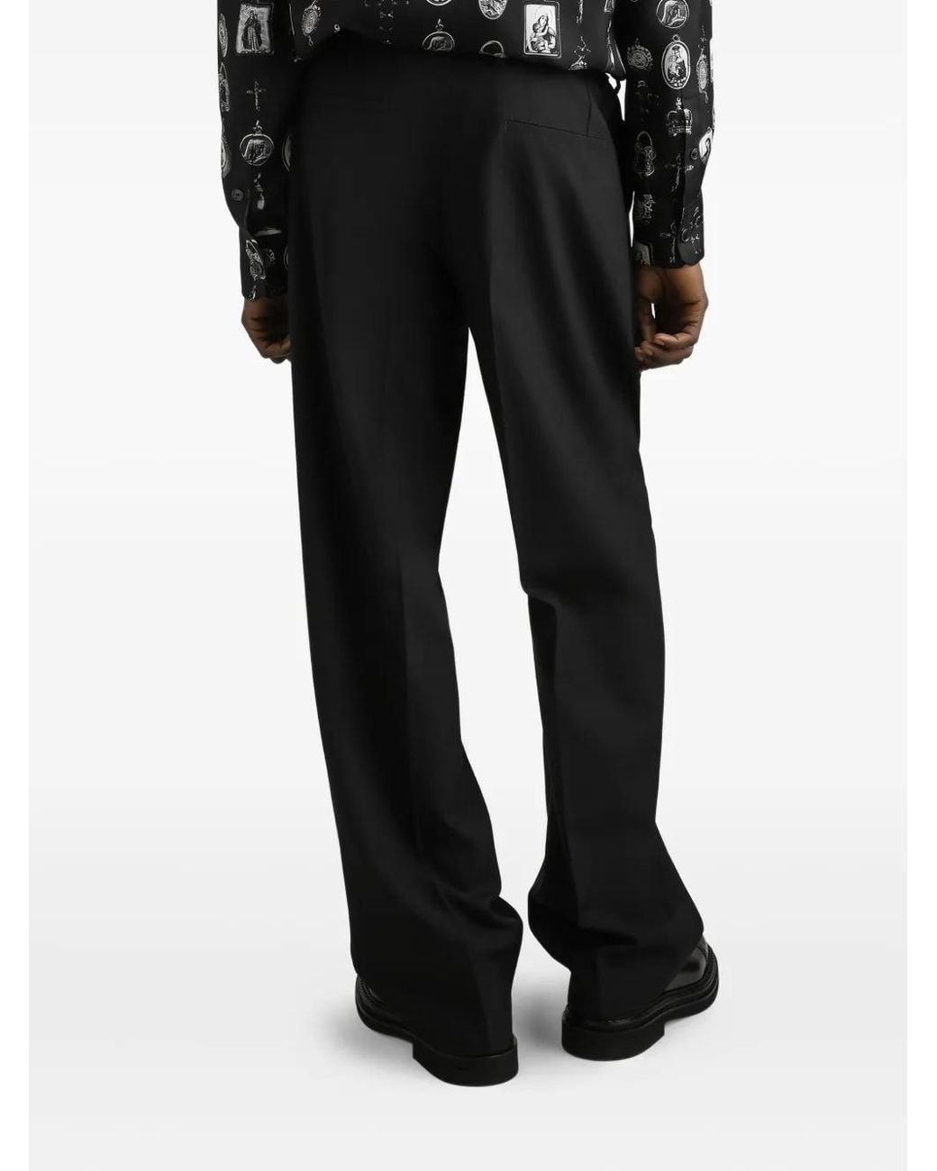 Dolce & Gabbana Black Pleat-Detail Trousers for men